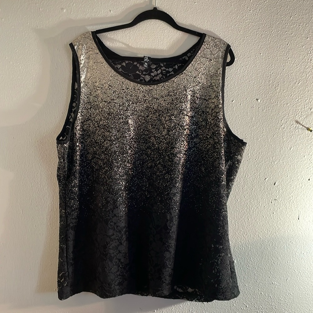 Berek Black with Gold speckle lace top size 3XL